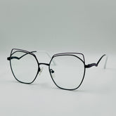 Girls Purple-Black Glasses With blue cut glasses