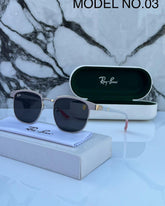 Ray-Ban Silver Frame Sunglasses with Black Lenses