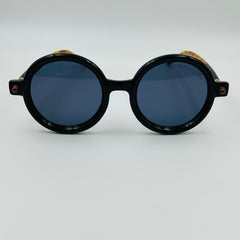 MRCK JACOB Black Full Rim Round Sunglasses