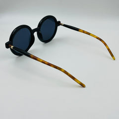 MRCK JACOB Black Full Rim Round Sunglasses