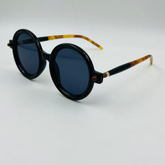 MRCK JACOB Black Full Rim Round Sunglasses