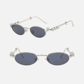 Daimond Stone Oval Sunglasses for Women