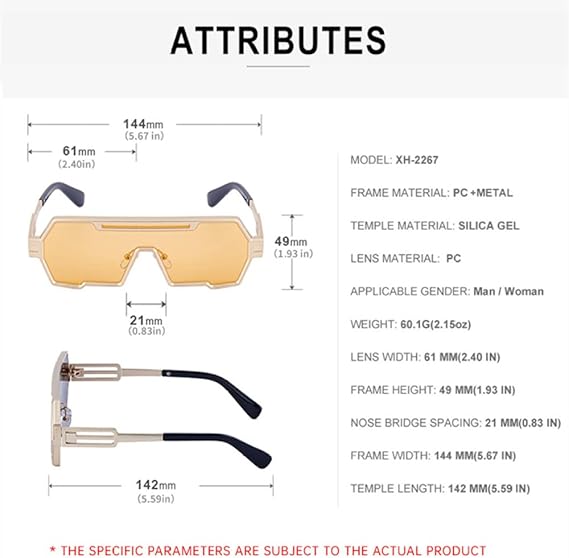 MRCK JACOB For Men Oversized Sunglasses Women Trendy  Glasses One Pieces