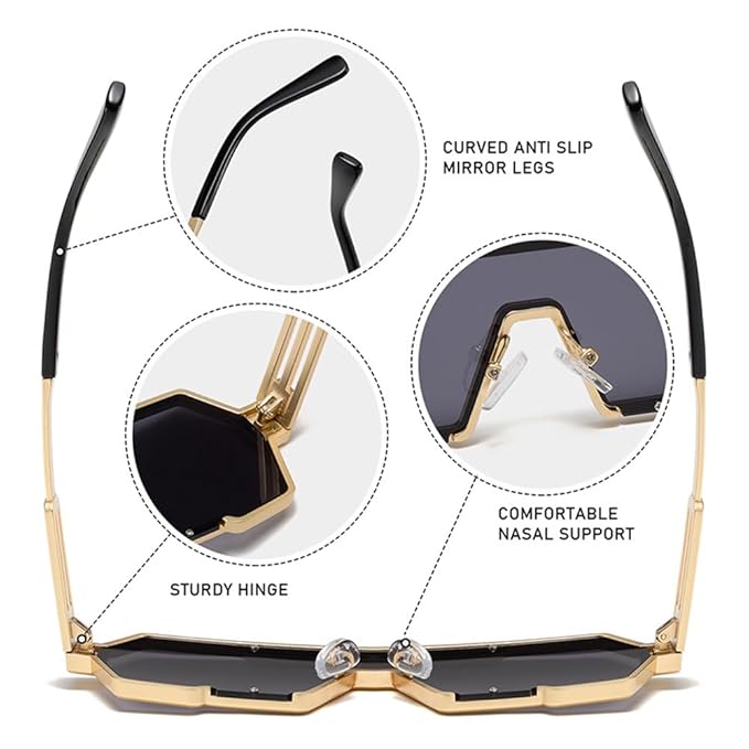 MRCK JACOB For Men Oversized Sunglasses Women Trendy  Glasses One Pieces