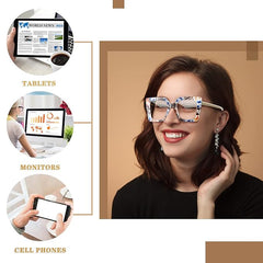 FENDEE Oversized Blue Light Glasses for Women
