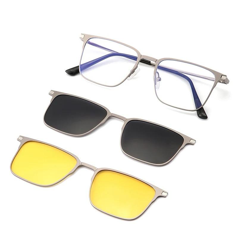Sunglasses For unisex  Polarised Magnetic Sunglasses Frame Night Glasses - 3-in-1 Magnetic Polarized Sunglasses