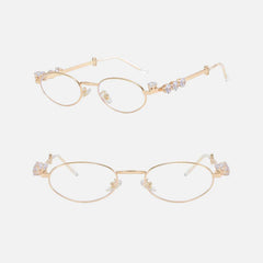 Daimond Stone Oval Sunglasses for Women